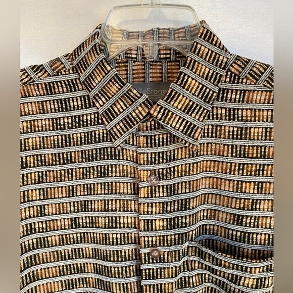 MileStone Authentic Sepia Toned Long  Sleeve Dress Shirt Mens XXLg - Picture 3 of 15